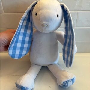 The Beaufort Bonnet Company Cream Plush Bunny with Blue Gingham Ears